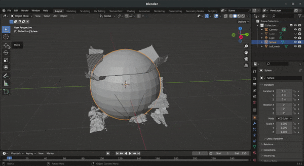 Exemplo de projeto em Blender